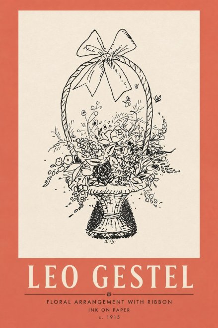 Leo Gestel Floral Arrangement with Ribbon No3 - Póster