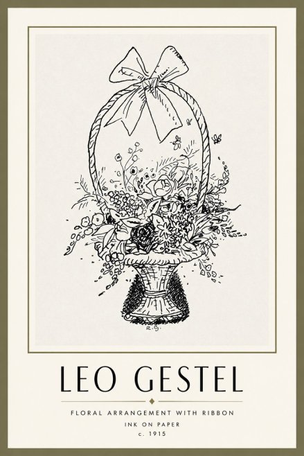 Leo Gestel Floral Arrangement with Ribbon No4 - Póster