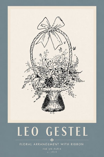 Leo Gestel Floral Arrangement with Ribbon No5 - Póster