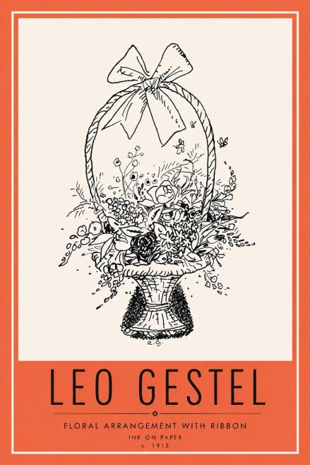 Leo Gestel Floral Arrangement with Ribbon No6 - Póster