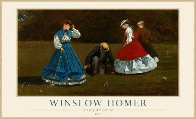 Winslow Homer Croquet Scene No1 - Póster