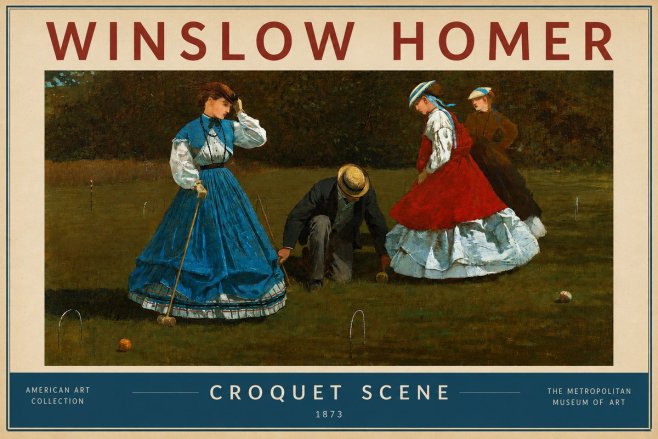 Winslow Homer Croquet Scene No2 - Póster