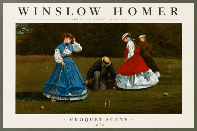 Winslow Homer Croquet Scene No5 - Póster