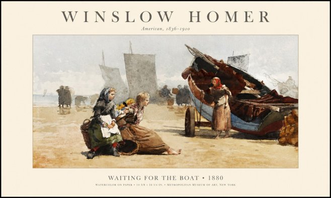 Winslow Homer Waiting for the Boat No1 - Póster