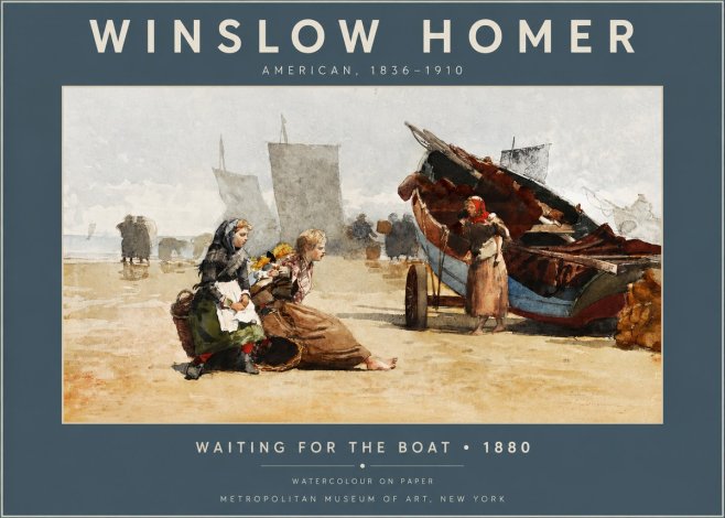 Winslow Homer Waiting for the Boat No2 - Póster