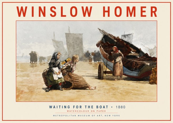 Winslow Homer Waiting for the Boat No3 - Póster