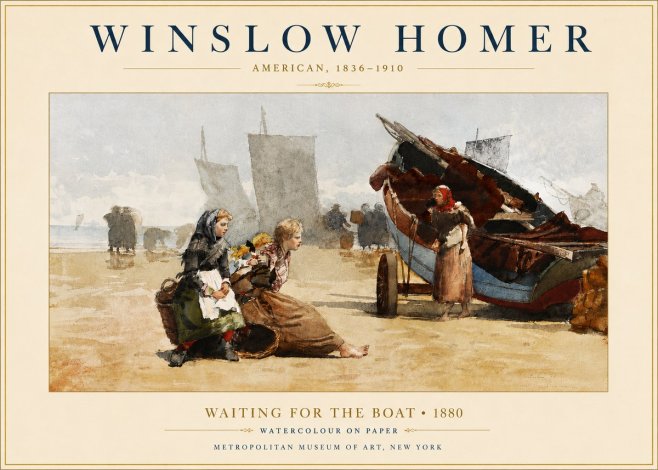 Winslow Homer Waiting for the Boat No4 - Póster