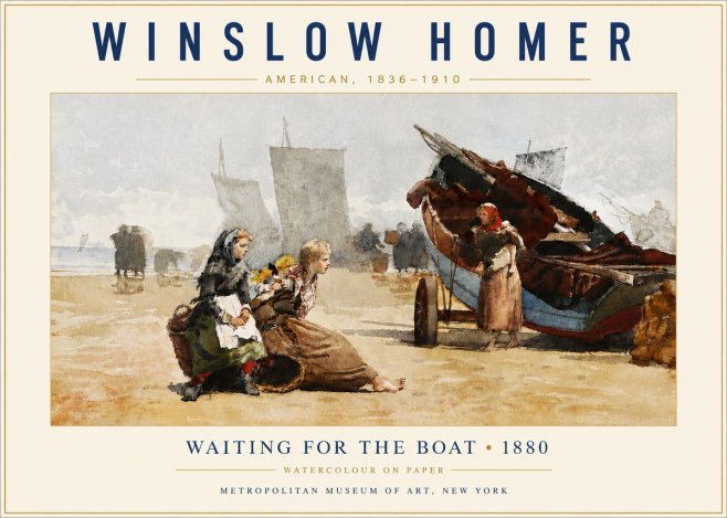 Winslow Homer Waiting for the Boat No6 - Póster