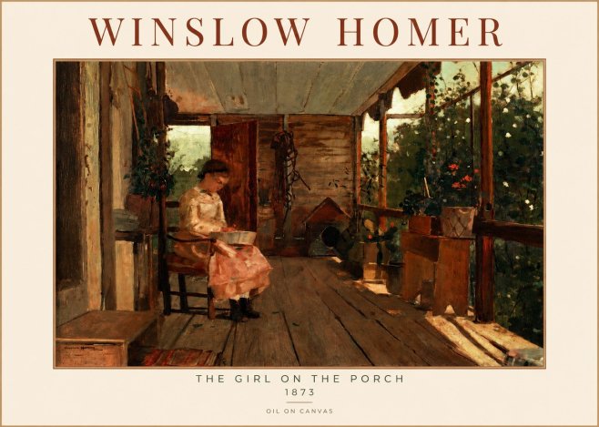 Winslow Homer The Girl on the Porch No2 - Póster