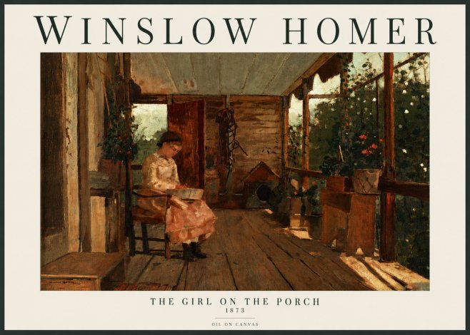 Winslow Homer The Girl on the Porch No3 - Póster