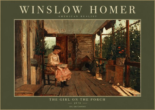 Winslow Homer The Girl on the Porch No5 - Póster