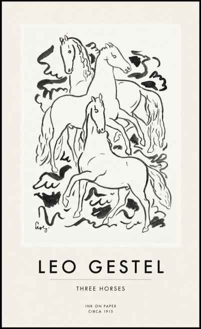Leo Gestel Three Horses No1 - Póster