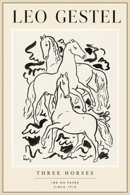 Leo Gestel Three Horses No4 - Póster
