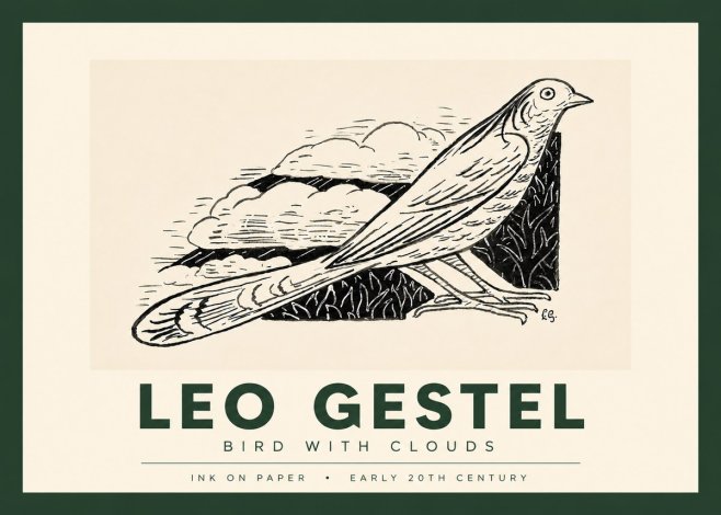 Leo Gestel Bird with Clouds No4 - Póster
