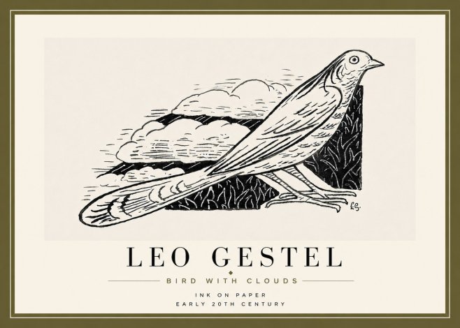Leo Gestel Bird with Clouds No6 - Póster