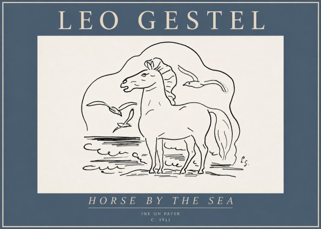Leo Gestel Horse by the Sea No6 - Póster