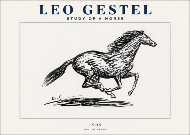 Leo Gestel Study of a Horse No4 - Póster