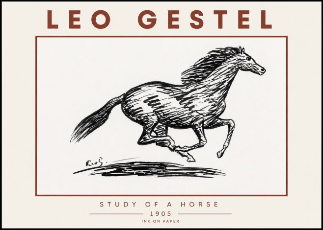 Leo Gestel Study of a Horse No5 - Póster