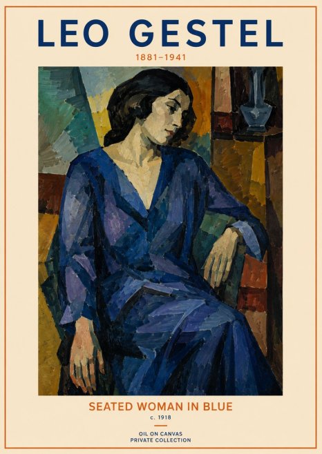 Leo Gestel Seated Woman in Blue No2 - Póster