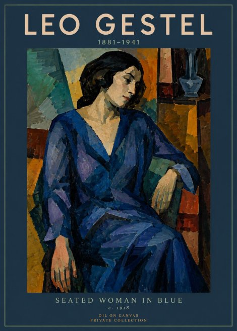 Leo Gestel Seated Woman in Blue No3 - Póster