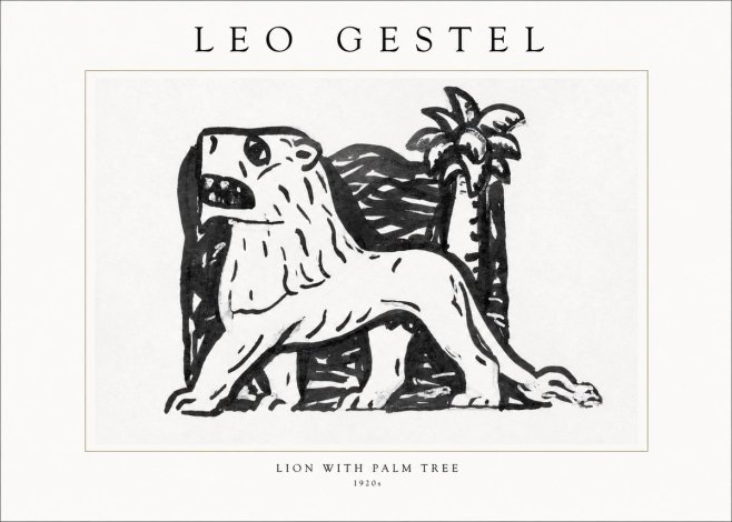 Leo Gestel Lion with Palm Tree No1 - Póster