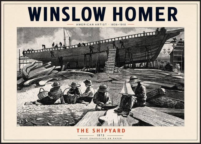 Winslow Homer The Shipyard No2 - Póster