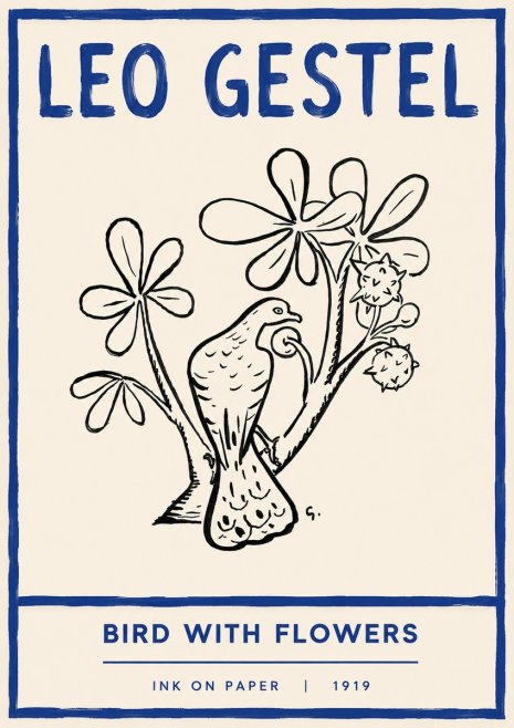 Leo Gestel Bird with Flowers No4 - Póster