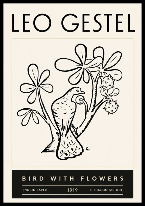 Leo Gestel Bird with Flowers No6 - Póster