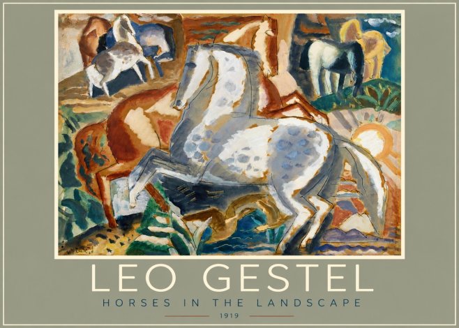 Leo Gestel Horses in the Landscape No2 - Póster