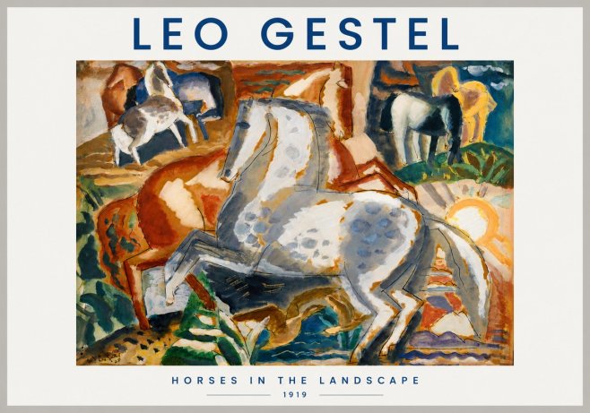Leo Gestel Horses in the Landscape No3 - Póster