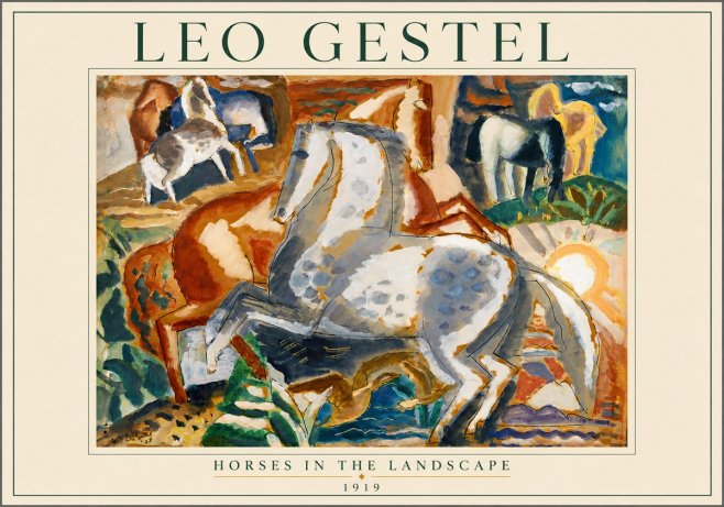 Leo Gestel Horses in the Landscape No4 - Póster