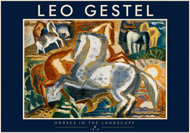 Leo Gestel Horses in the Landscape No5 - Póster
