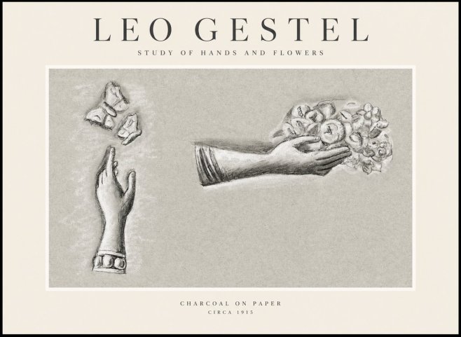 Leo Gestel Study of Hands and Flowers No1 - Póster