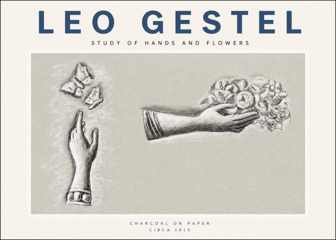 Leo Gestel Study of Hands and Flowers No3 - Póster