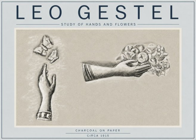 Leo Gestel Study of Hands and Flowers No4 - Póster