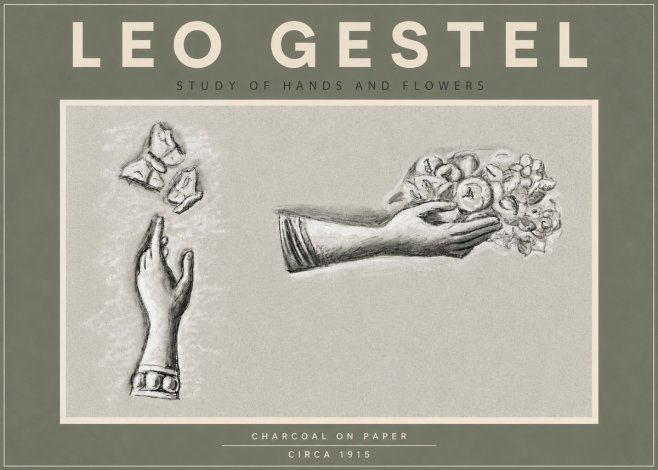 Leo Gestel Study of Hands and Flowers No5 - Póster
