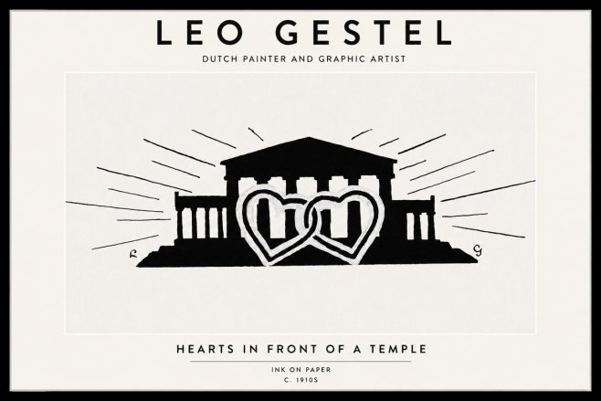 Leo Gestel Hearts in Front of a Temple No1 - Póster