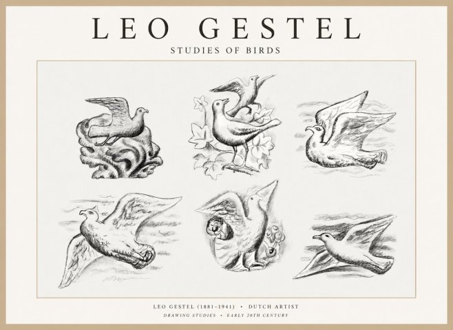 Leo Gestel Studies of Birds No1 - Póster