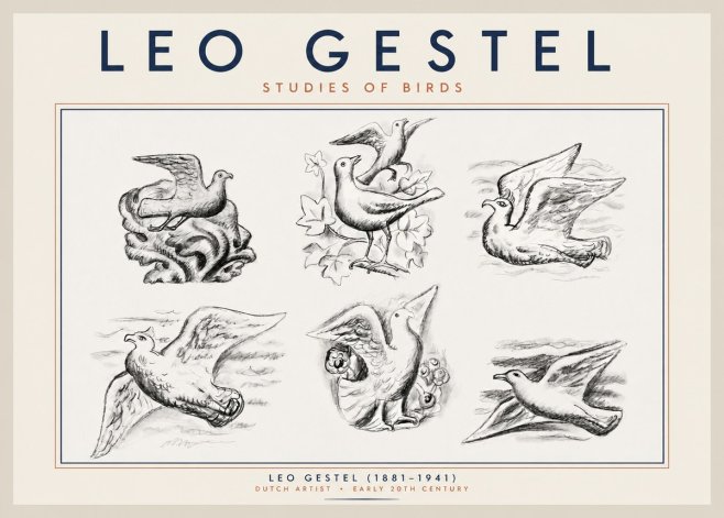 Leo Gestel Studies of Birds No2 - Póster