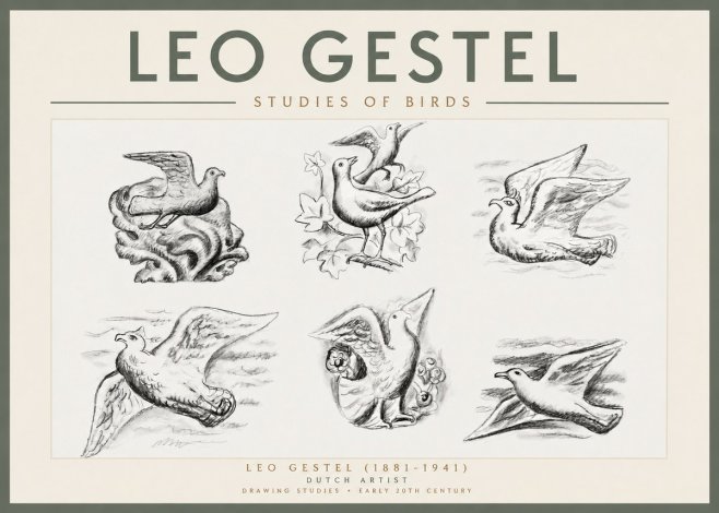 Leo Gestel Studies of Birds No3 - Póster