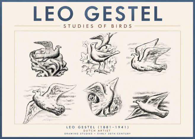 Leo Gestel Studies of Birds No4 - Póster