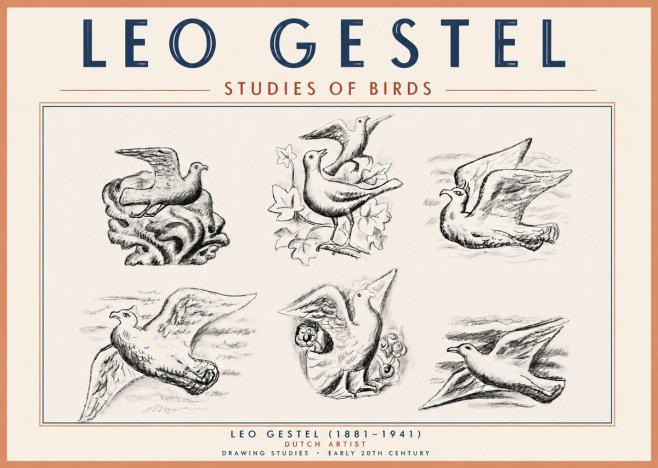 Leo Gestel Studies of Birds No6 - Póster