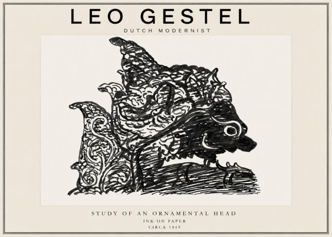 Leo Gestel Study of an Ornamental Head No3 - Póster