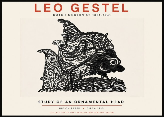 Leo Gestel Study of an Ornamental Head No4 - Póster