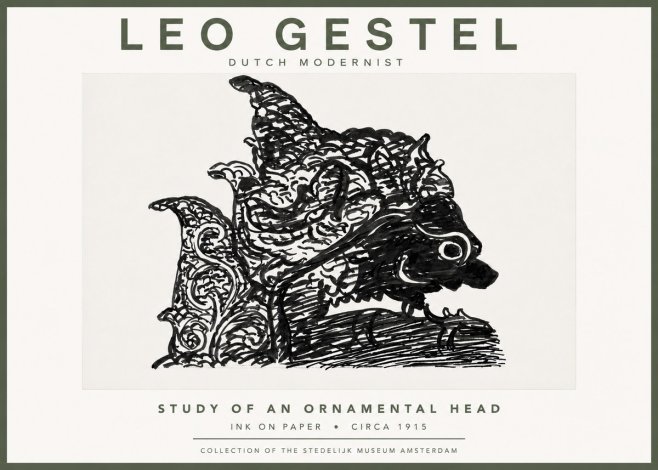 Leo Gestel Study of an Ornamental Head No5 - Póster