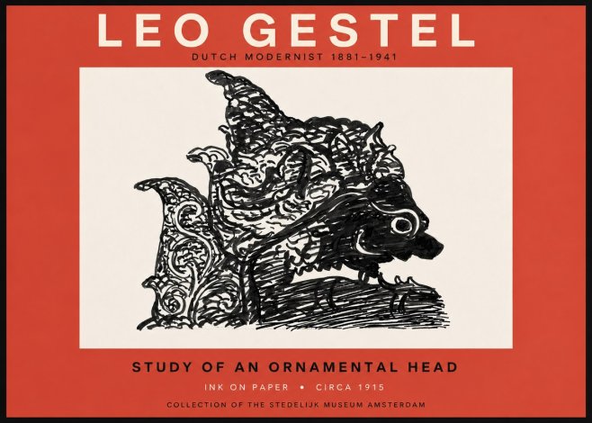 Leo Gestel Study of an Ornamental Head No6 - Póster