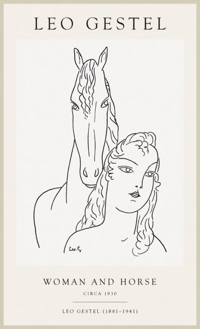Leo Gestel Woman and Horse No1 - Póster
