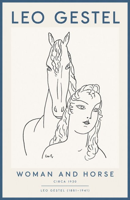 Leo Gestel Woman and Horse No2 - Póster