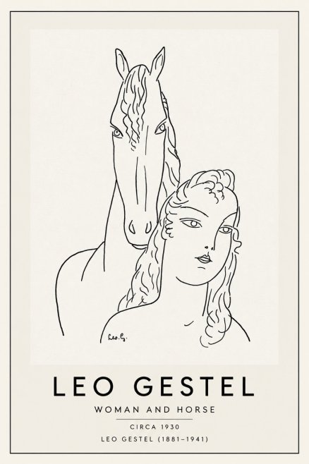 Leo Gestel Woman and Horse No3 - Póster