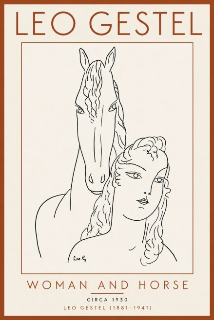 Leo Gestel Woman and Horse No5 - Póster